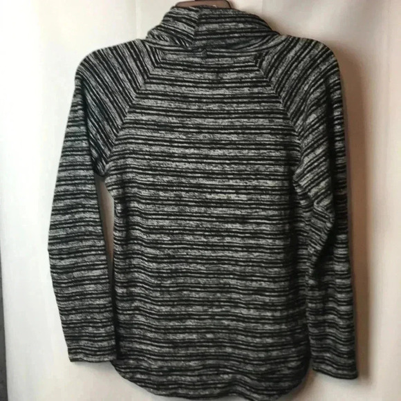 CUPIO WOM SZ LG COWL NECK  BLACK WHITE STRIPE TOP - Picture 7 of 9